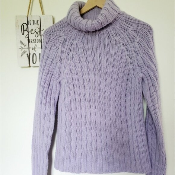 Express Lilac Turtleneck Pullover Sweater Size Large - Picture 1 of 9